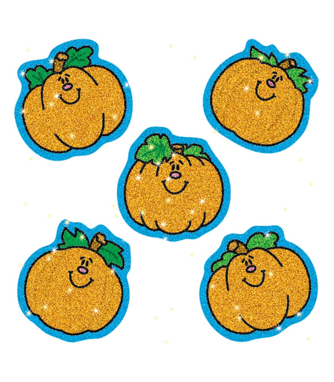 Carson Dellosa Pumpkin Stickers, 75 Glitter Pumpkin Fall Stickers, 3 Sheets of Holiday Stickers for Thanksgiving & Halloween Decor, Reward Stickers for Kids, Pumpkins Classroom Decor and Fall Decor